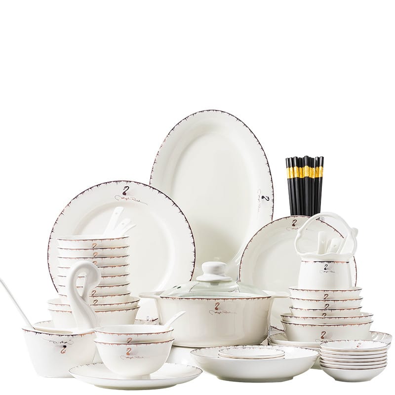 Jingdezhen ceramic tableware set dish dish welfare gift porcelain bowl Nordic home bone China plate daily bowl