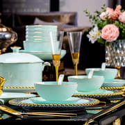 Jingdezhen ceramic tableware set hand-painted bone China home Phnom Penh set bowl celadon bowl dish dish gift soup bowl