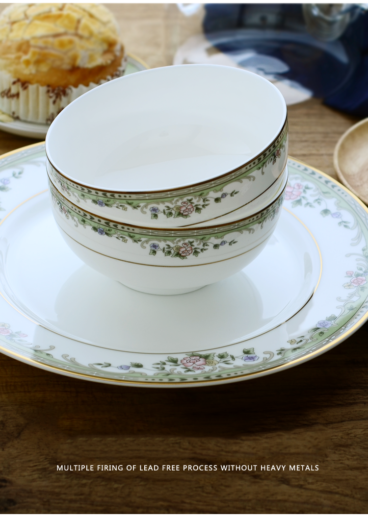 Tangshan bone China 5-inch noodle bowl rice bowl porridge bowl Breakfast medium Korean household bowl microwave tableware rice