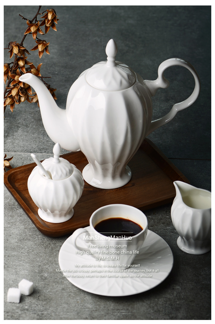 Tangshan bone China coffee set wholesale European 15 head coffee cup saucer set with English tea set afternoon