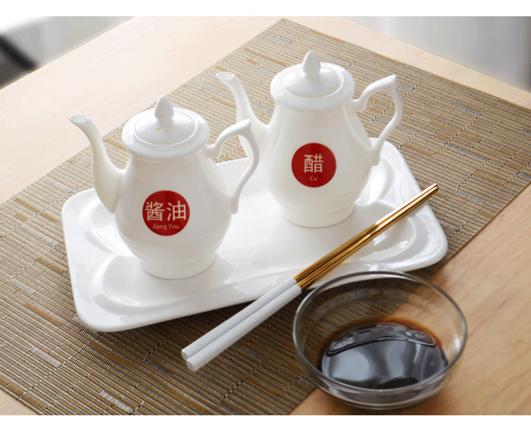 Bone China soy sauce pot vinegar pot sauce vinegar pot hotel seasoning pot Ceramic seasoning pot seasoning bottle dumpling house wholesale household