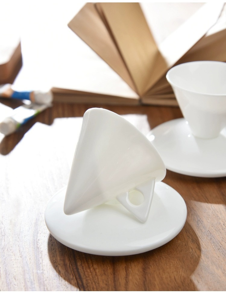 Tangshan bone China high appearance level creative couple coffee cup saucer set bone China ceramic cup special-shaped restaurant wholesale