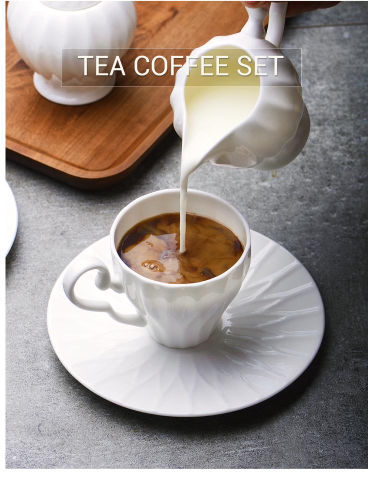 Tangshan bone China coffee set wholesale European 15 head coffee cup saucer set with English tea set afternoon