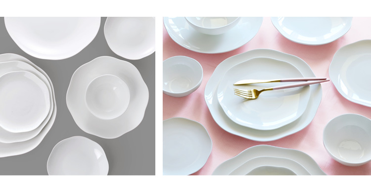 Pure white bone China tableware bowl platter platter platter Hot dish deep dish soup plate stir-fry plate rice bowl soup bowl wholesale