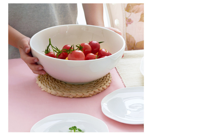 Pure white bone China tableware bowl platter platter platter Hot dish deep dish soup plate stir-fry plate rice bowl soup bowl wholesale
