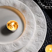 Bone China tableware pure white ceramic high-grade relief rose bowl set household high appearance level noodle bowl rice bowl plate