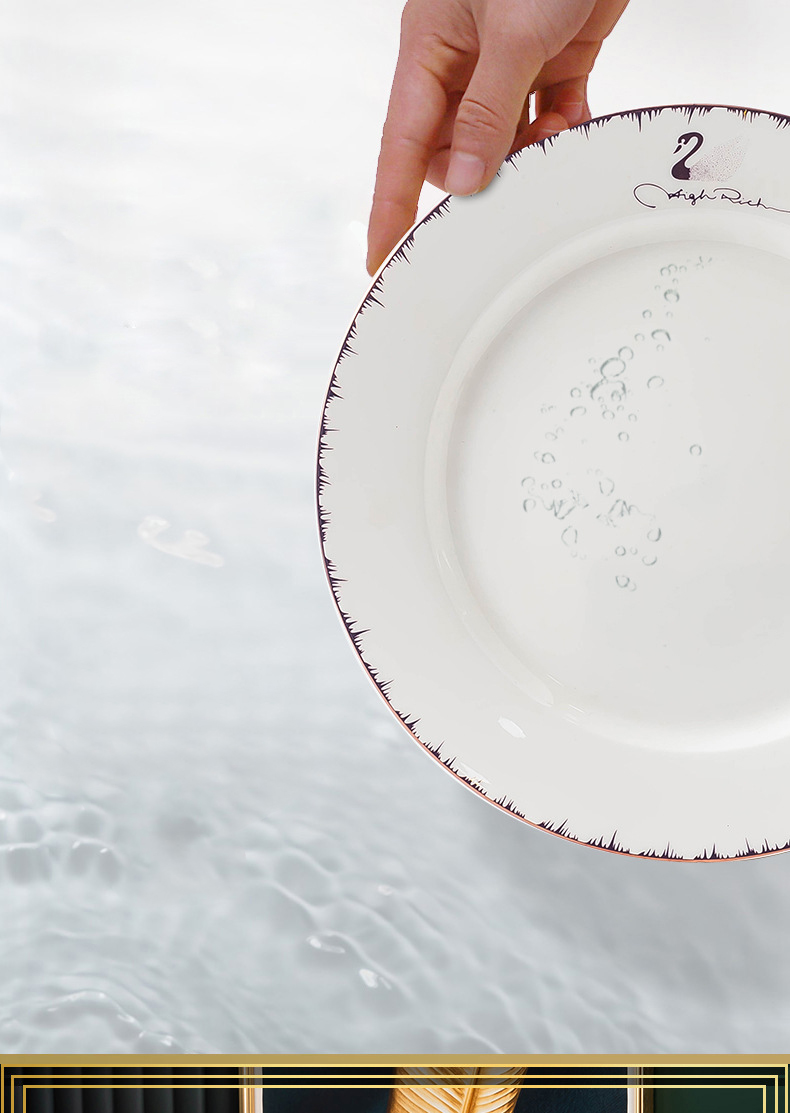 Jingdezhen ceramic tableware set dish dish welfare gift porcelain bowl Nordic home bone China plate daily bowl