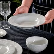 Bone China tableware pure white ceramic high-grade relief rose bowl set household high appearance level noodle bowl rice bowl plate