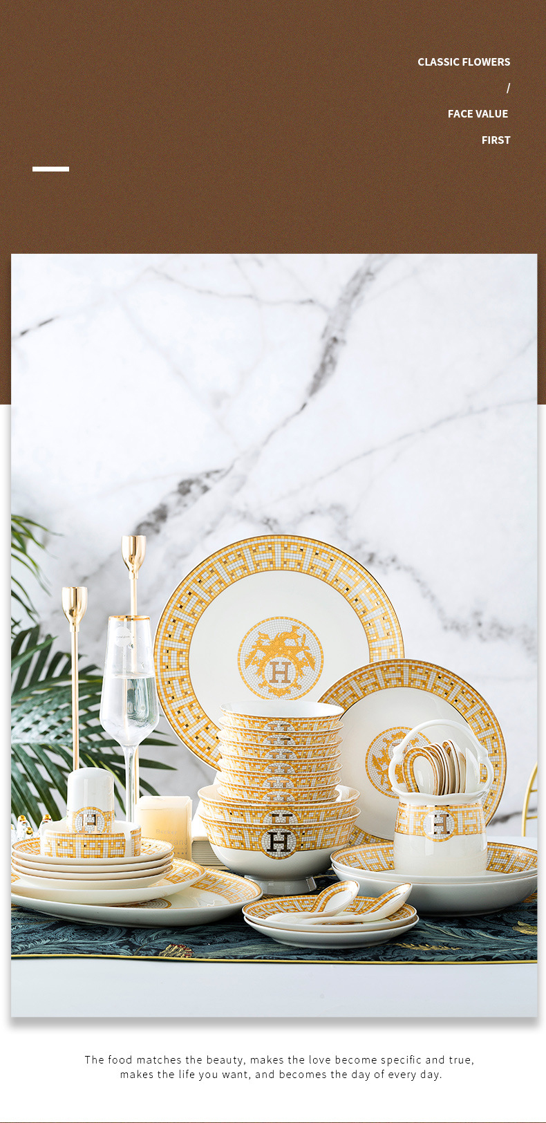 Jingdezhen ceramic plate export gift dishes household bowl bone China bowl set kitchenware porcelain bowl wholesale