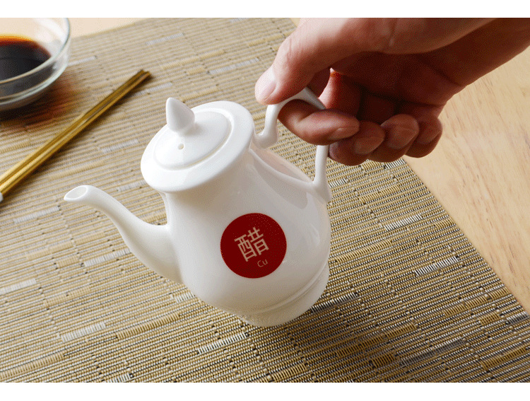 Bone China soy sauce pot vinegar pot sauce vinegar pot hotel seasoning pot Ceramic seasoning pot seasoning bottle dumpling house wholesale household