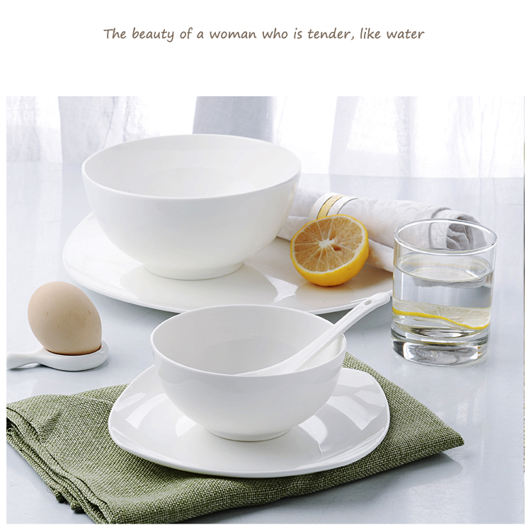 Wholesale large soup basin commercial ceramic bone China ramen bowl noodle restaurant Large soup bowl Restaurant tableware household bowl large