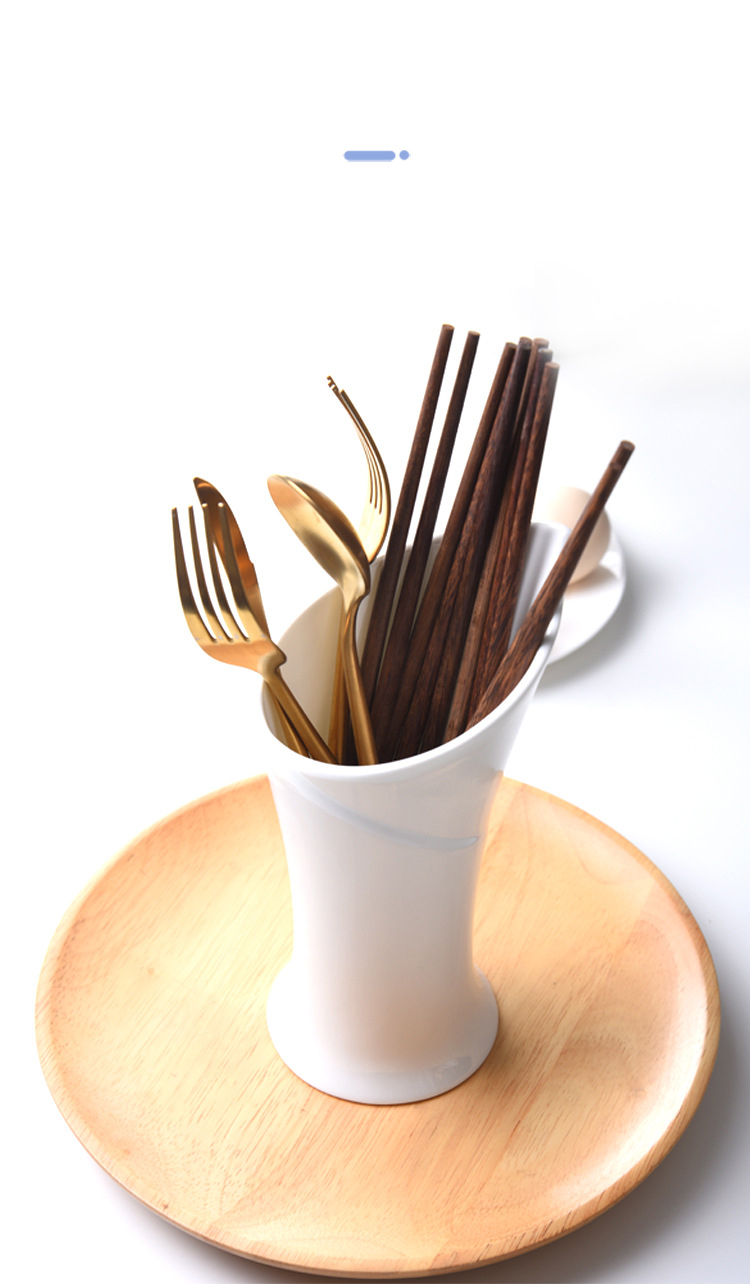 Light luxury European ceramic chopstick tube chopstick household chopsticks storage box Nordic kitchen drain chopsticks bucket storage rack