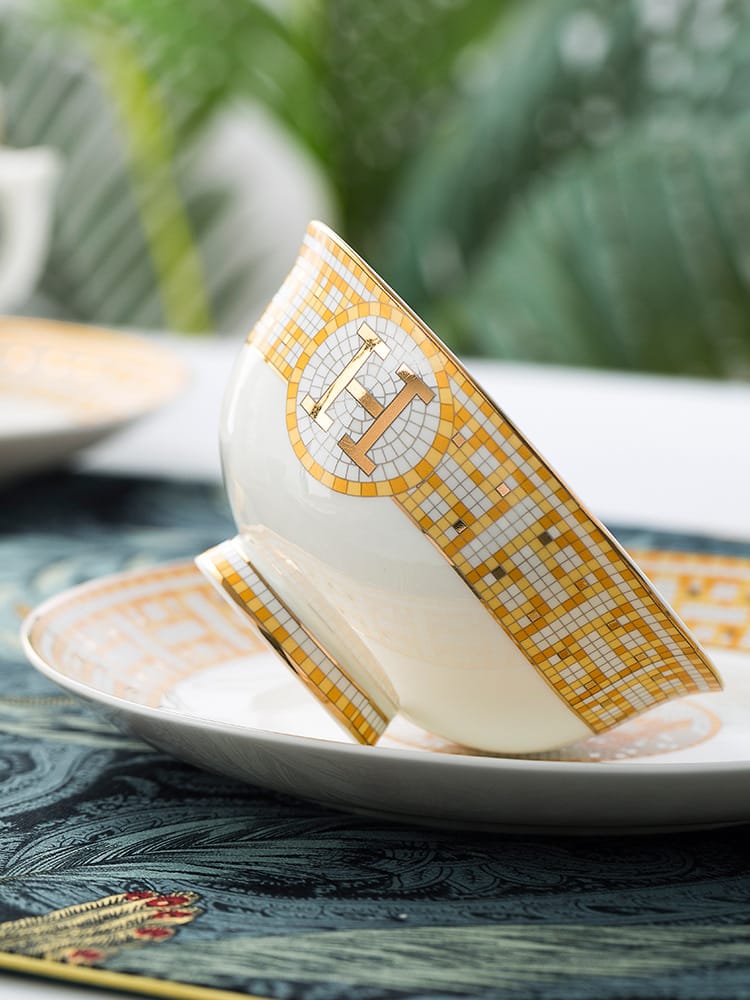 Jingdezhen ceramic plate export gift dishes household bowl bone China bowl set kitchenware porcelain bowl wholesale
