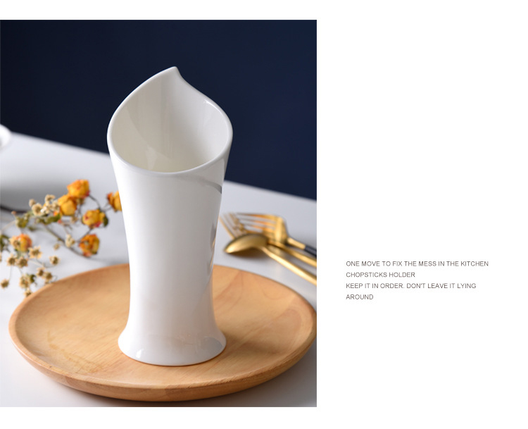 Light luxury European ceramic chopstick tube chopstick household chopsticks storage box Nordic kitchen drain chopsticks bucket storage rack