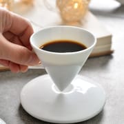 Tangshan bone China high appearance level creative couple coffee cup saucer set bone China ceramic cup special-shaped restaurant wholesale