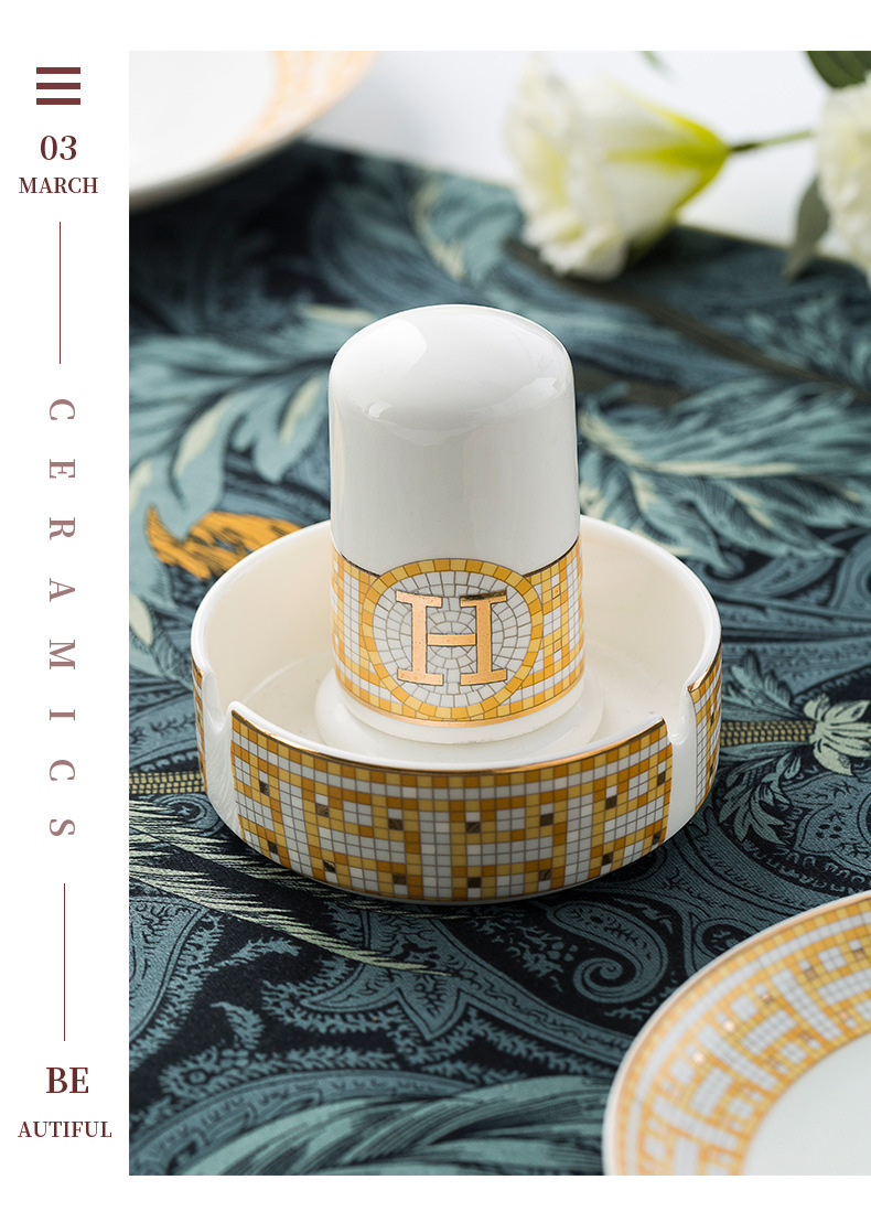 Jingdezhen ceramic plate export gift dishes household bowl bone China bowl set kitchenware porcelain bowl wholesale