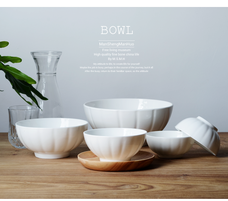 Creative tableware Ceramic soup bowl Soup bowl Small bowl rice bowl soup bowl Large noodle bowl Mixing bowl Deep mouth microwave oven