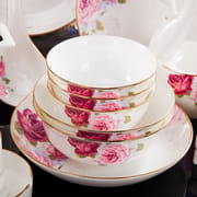 Jingdezhen ceramic bowl tableware set bone China home rice bowl chopsticks high bowl Bone dish dish dish dish gift box soup bowl