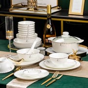 Jingdezhen ceramic tableware set dish dish welfare gift porcelain bowl Nordic home bone China plate daily bowl