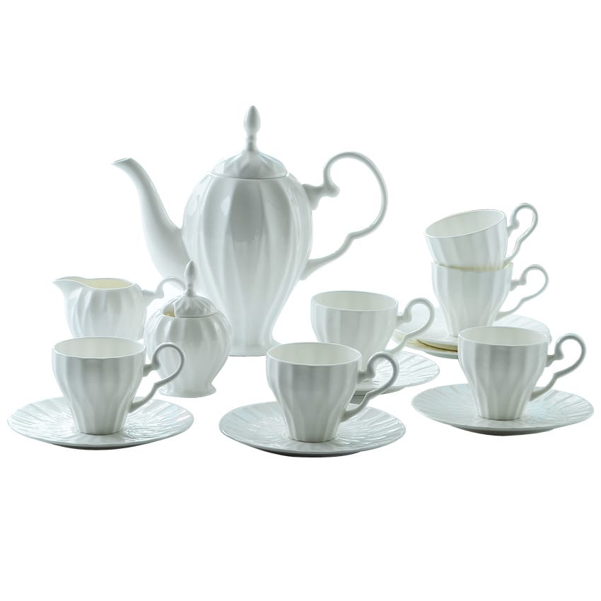 Tangshan bone China coffee set wholesale European 15 head coffee cup saucer set with English tea set afternoon