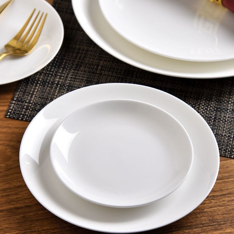 Tangshan bone China simple round plate ceramic household tableware steak plate plate plate plate plate plate plate plate plate plate plate Western plate