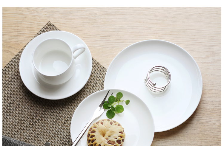 Tangshan bone China simple round plate ceramic household tableware steak plate plate plate plate plate plate plate plate plate plate plate Western plate