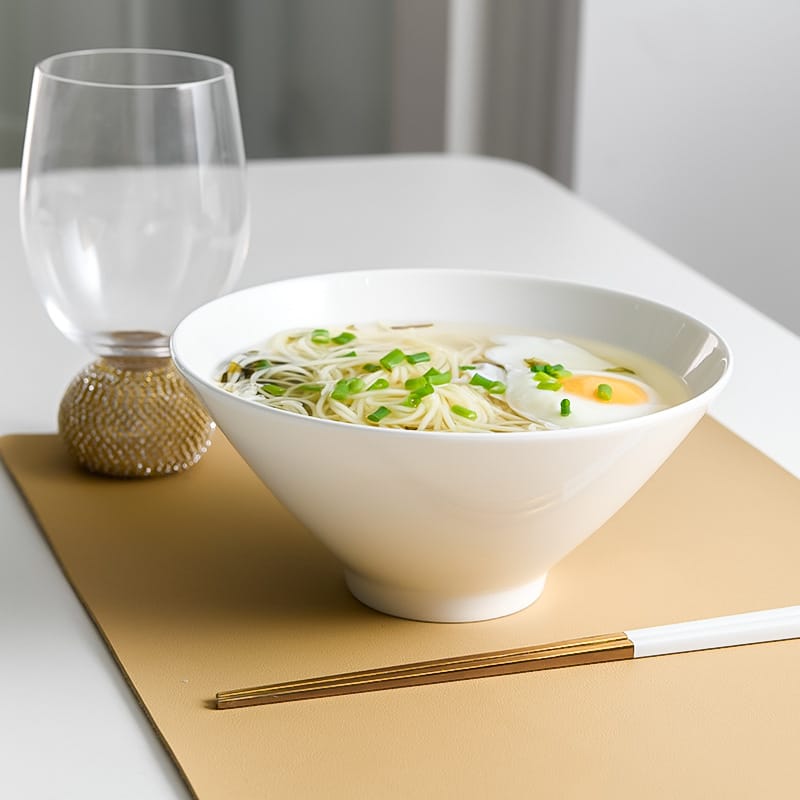 Bone China tableware noodle bowl Household Japanese ramen bowl Ceramic salad bowl spiral rice noodle soup bowl Wholesale bamboo hat bowl bucket bowl