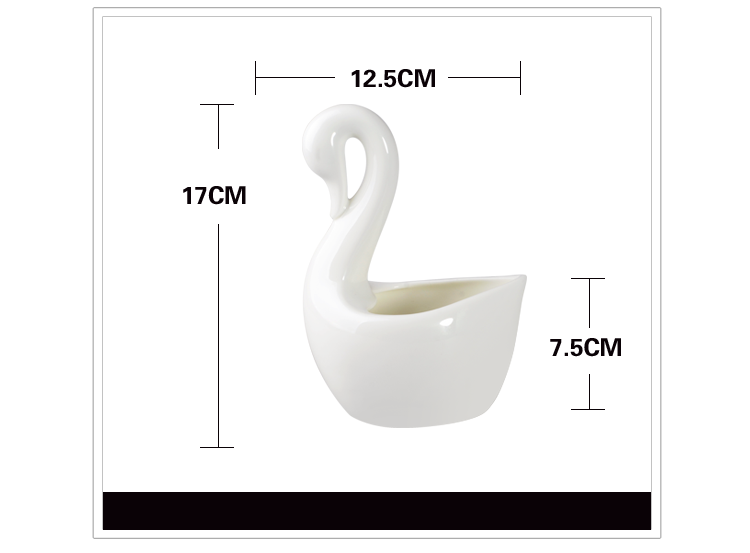 Bone China household tableware Ceramic pure white swan flower basket Chopsticks cage spoon chopsticks cylinder Chinese white hotel spoon