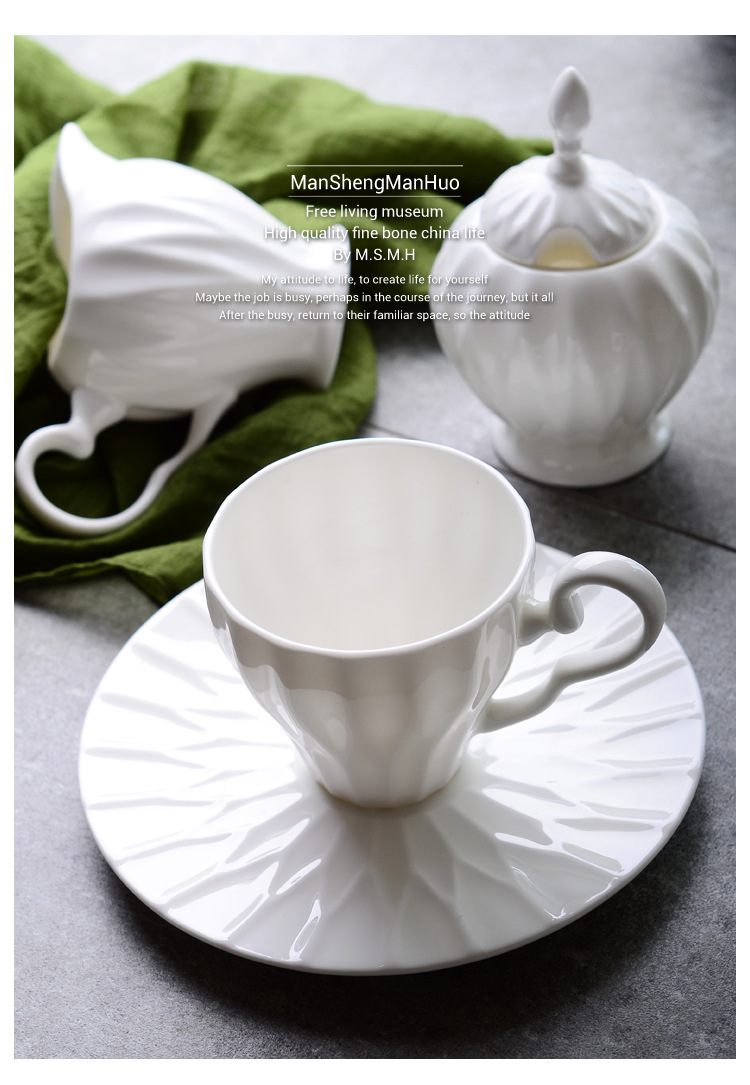 Tangshan bone China coffee set wholesale European 15 head coffee cup saucer set with English tea set afternoon