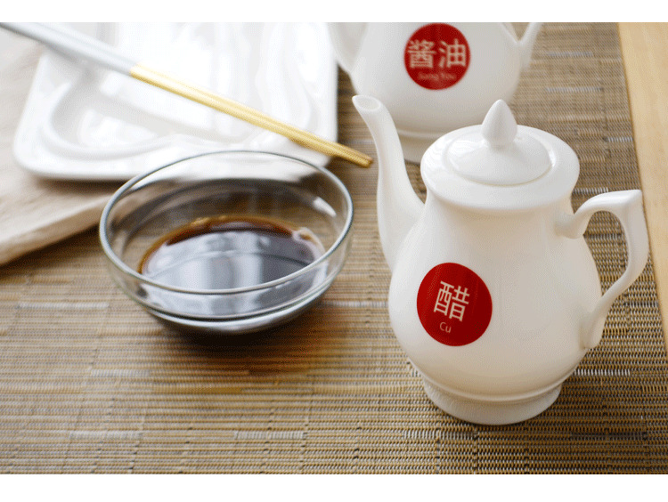 Bone China soy sauce pot vinegar pot sauce vinegar pot hotel seasoning pot Ceramic seasoning pot seasoning bottle dumpling house wholesale household