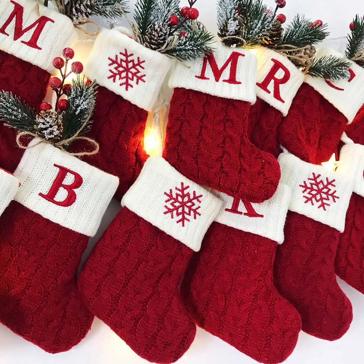 Christmas Alphabet Knitting Socks Christmas Tree Ornaments Christmas Decorations For Home 2023 Navidad Noel 2024 Xmas Gift