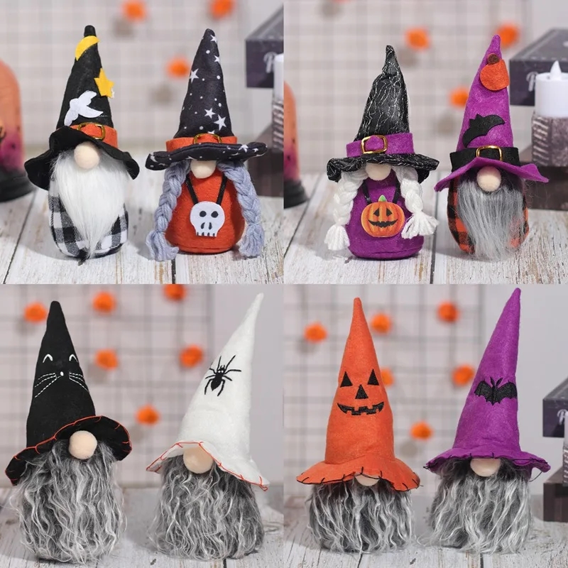 Halloween Gnome Faceless Doll Happy Halloween Decoration For Home Elf Scandinavian Tomte Gnomes Halloween Party Plush Ornaments