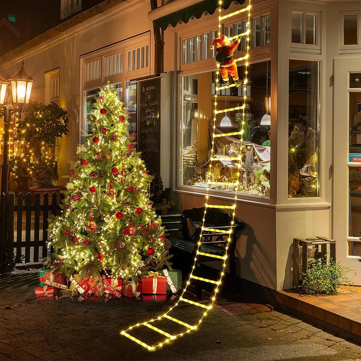 3M Santa Claus Climbing Ladder Light Christmas Decorations 2024 Waterproof Light for Indoor Outdoor Christmas Decor Navidad 2023