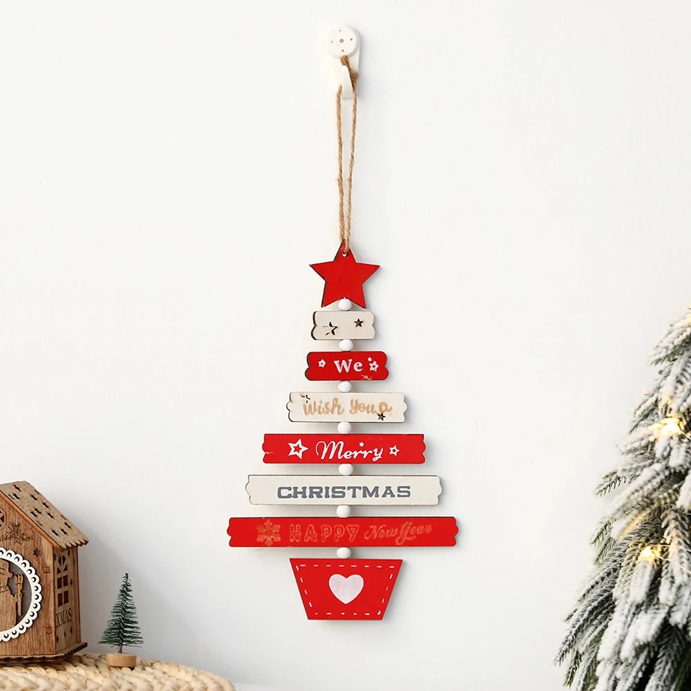 1Pc Wooden Christmas Tree Pendant Merry Christmas Home Party Decorations Door Wall Room Winter Ornaments New Year 2023 Navidad 1Pc Wooden Christmas Tree Pendant Merry Christmas Home Party Decorations Door Wall Room Winter Ornaments New Year 2023 Navidad