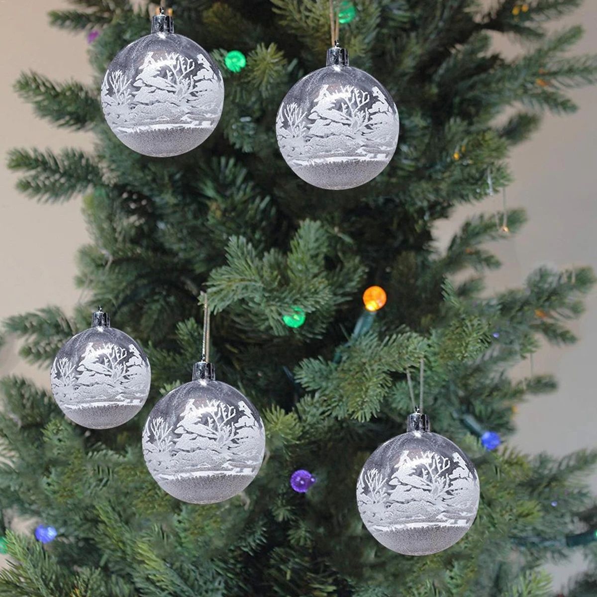 Transparent Snow Ball Pendant 2022 Christmas Tree Ornaments Merry Christmas Decorations ​for Home Navidad Gifts New Year 2023