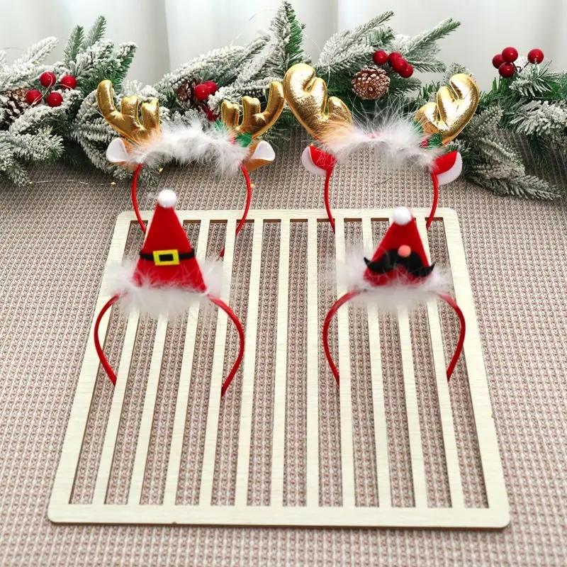 Christmas Santa Claus Elk Snowman Headband Merry Christmas Decorations For Home Xmas Ornaments Navidad 2023 New Year Gift 2024