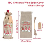 Christmas Burlap Wine Bags Christmas Decorations For Home 2023 Navidad Noel Kerst Natal Xmas Wine Bottle Covers New Year 2024