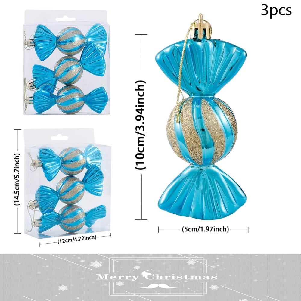 3Pcs/Set Christmas Ice Cream Candy Pendant Cute Merry Christmas Hanging Ornaments Xmas Tree Home Party Decorations Noel Navidad