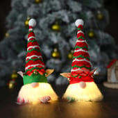 1Pc Merry Christmas Gnome Plush Toy Faceless Dwarf Doll with LED Light Xmas Tree Home Party Decoration New Year Navidad