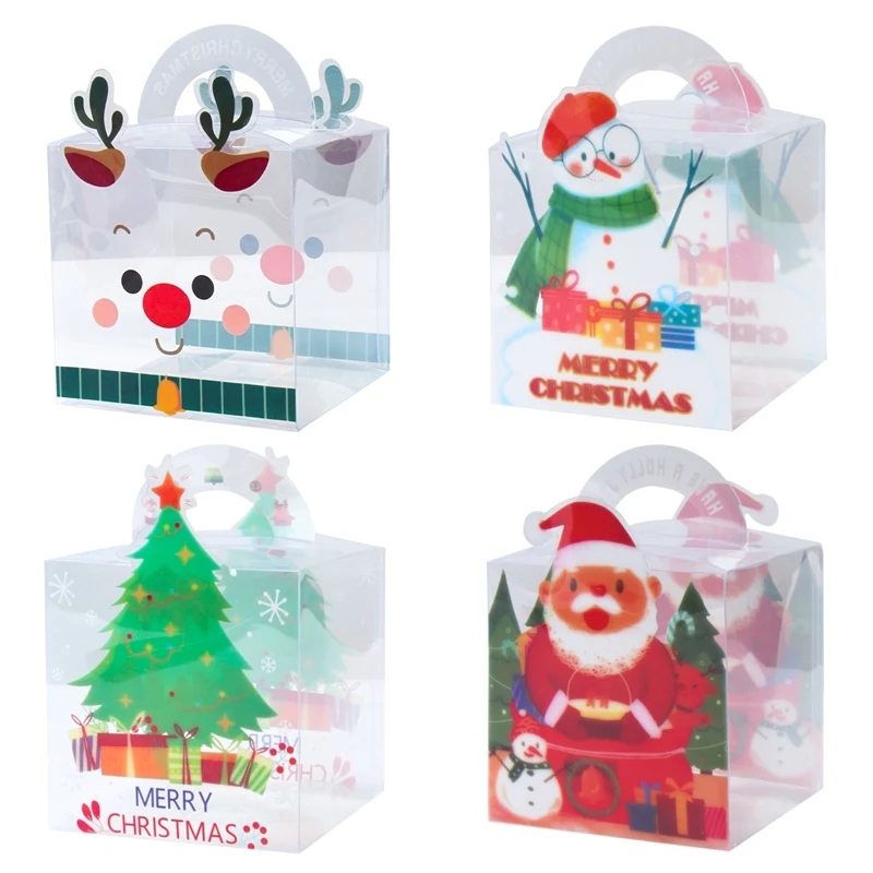Christmas Transparent Candy Box Merry Christmas Decoration For Home 2023 Navidad Xmas Ornaments Gifts Noel Natal Kerst New Year