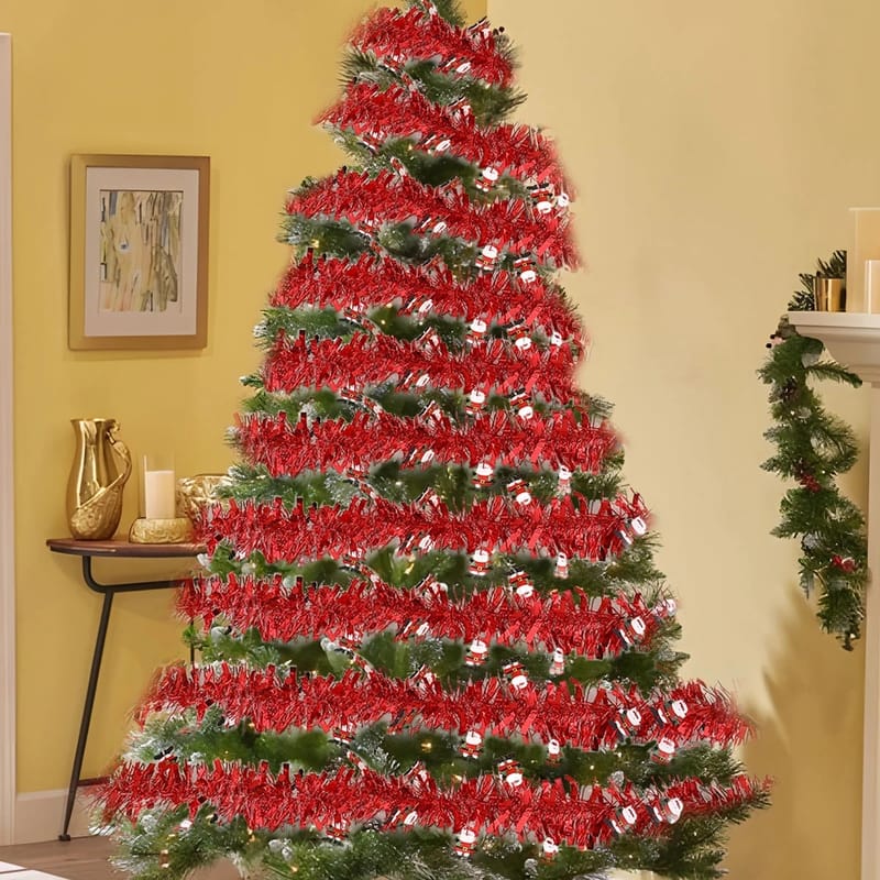 Iridescent Artificial Madder Colorful Foil Tassel Garland Merry Christmas Decorations For Home 2023 Navidad Xmas Tree Decor Noel