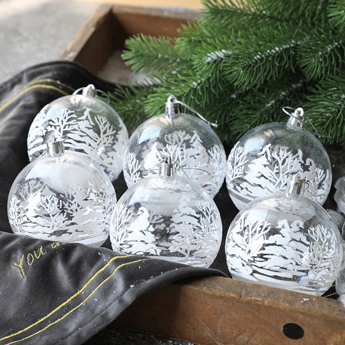 Transparent Snow Ball Pendant 2022 Christmas Tree Ornaments Merry Christmas Decorations ​for Home Navidad Gifts New Year 2023