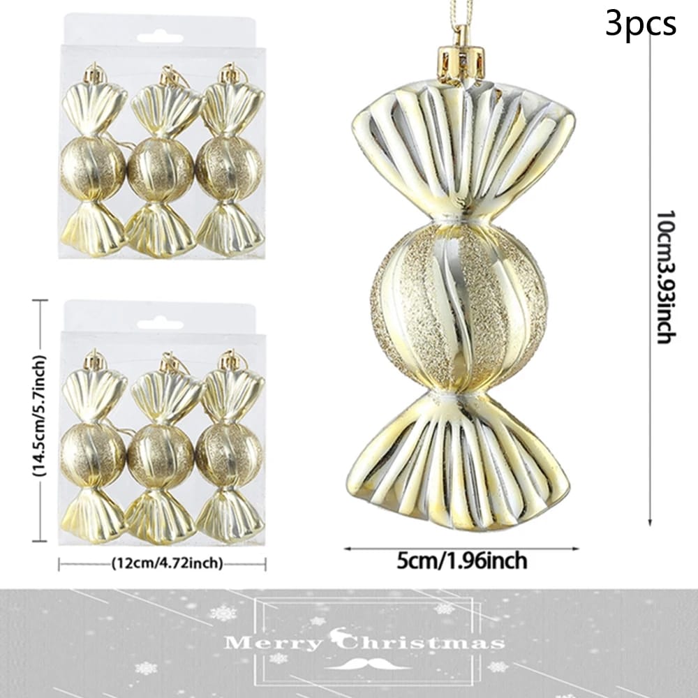 3Pcs/Set Christmas Ice Cream Candy Pendant Cute Merry Christmas Hanging Ornaments Xmas Tree Home Party Decorations Noel Navidad