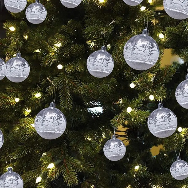 Transparent Snow Ball Pendant 2022 Christmas Tree Ornaments Merry Christmas Decorations ​for Home Navidad Gifts New Year 2023