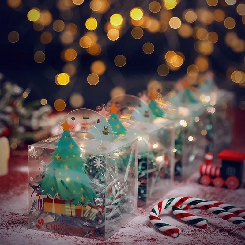 Christmas Transparent Candy Box Merry Christmas Decoration For Home 2023 Navidad Xmas Ornaments Gifts Noel Natal Kerst New Year
