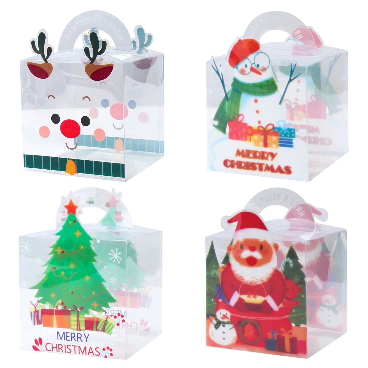 Christmas Transparent Candy Box Merry Christmas Decoration For Home 2023 Navidad Xmas Ornaments Gifts Noel Natal Kerst New Year