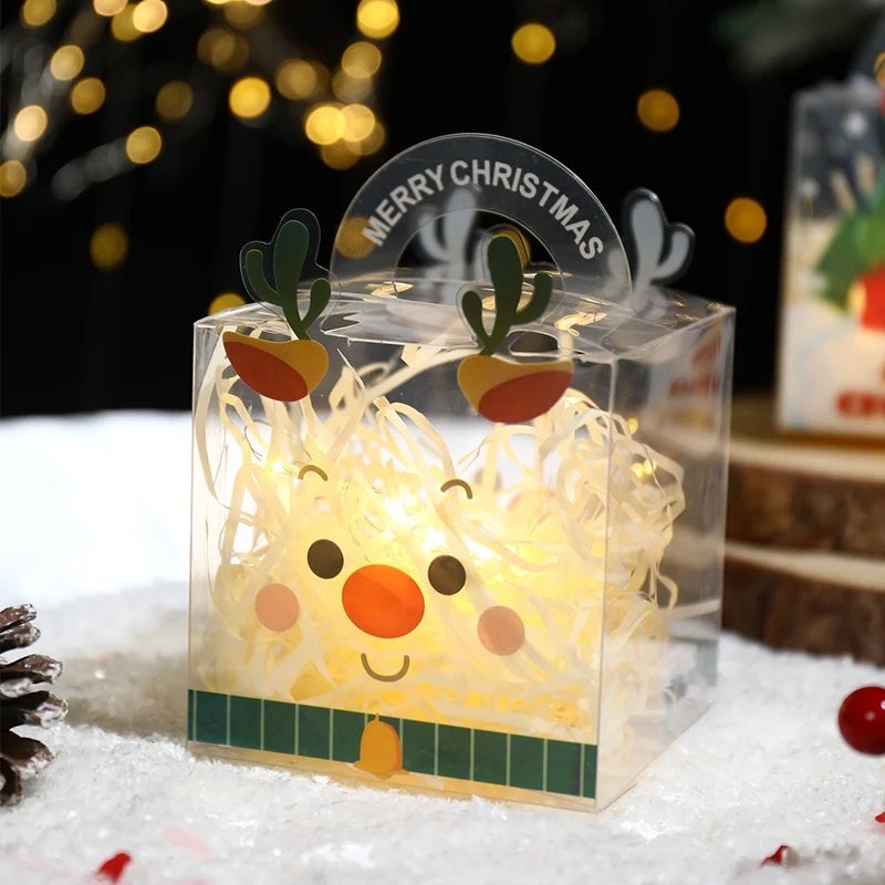 Christmas Transparent Candy Box Merry Christmas Decoration For Home 2023 Navidad Xmas Ornaments Gifts Noel Natal Kerst New Year