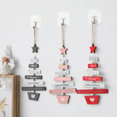 1Pc Wooden Christmas Tree Pendant Merry Christmas Home Party Decorations Door Wall Room Winter Ornaments New Year Navidad