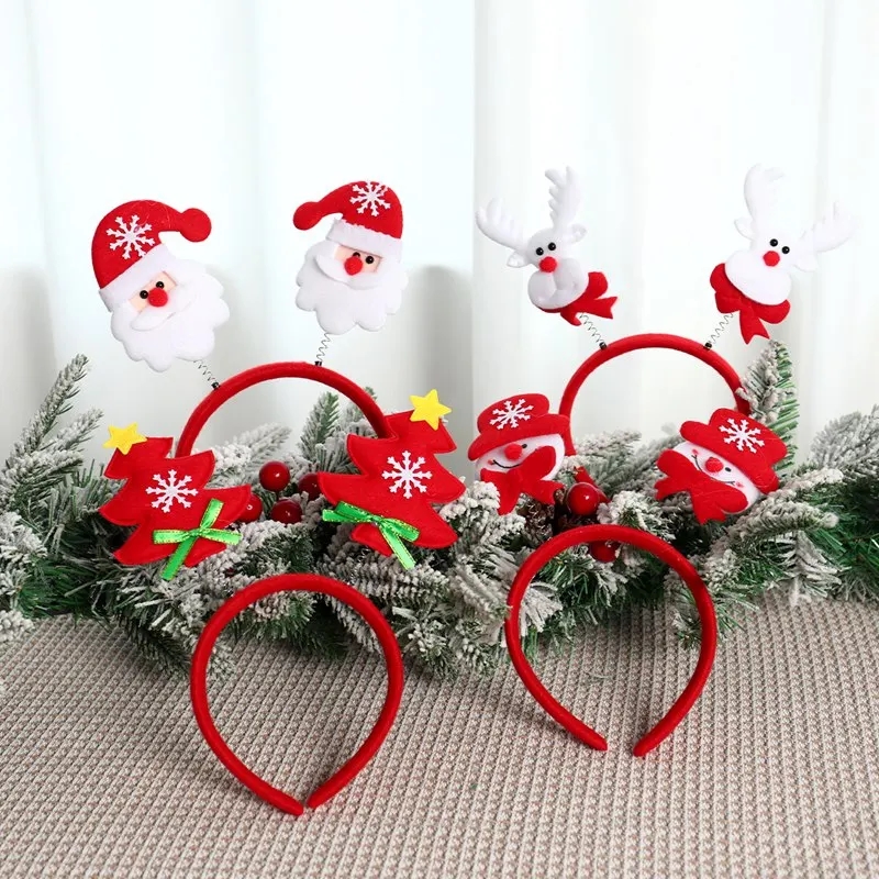 Christmas Santa Claus Elk Snowman Headband Merry Christmas Decorations For Home Xmas Ornaments Navidad 2023 New Year Gift 2024
