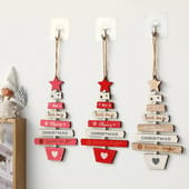 1Pc Wooden Christmas Tree Pendant Merry Christmas Home Party Decorations Door Wall Room Winter Ornaments New Year Navidad